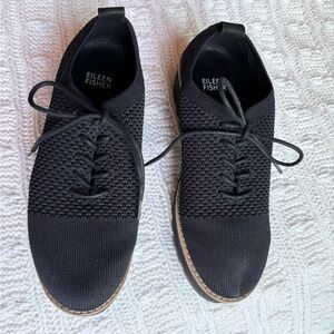 Eileen Fisher Black Women's Platform Lace up Shoes